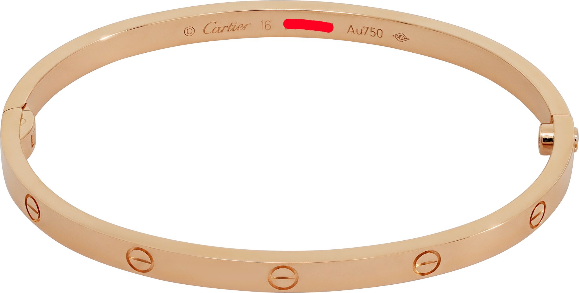 Cartier Love 18K 16号 ラブブレス カルティエ LOVE（Cartier） （新品仕上げ済）カルティエ CARTIER LOVE ラブ