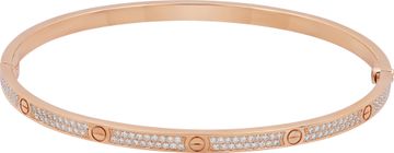 Cartier Love Bracelet, Small Model, Paved in 18k Rose Gold. Size 20.
