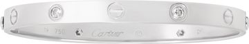 Cartier Love Bracelet With 4 Diamonds 18k White Gold