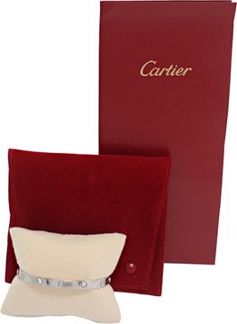 Cartier Love Bracelet With 4 Diamonds 18k White Gold