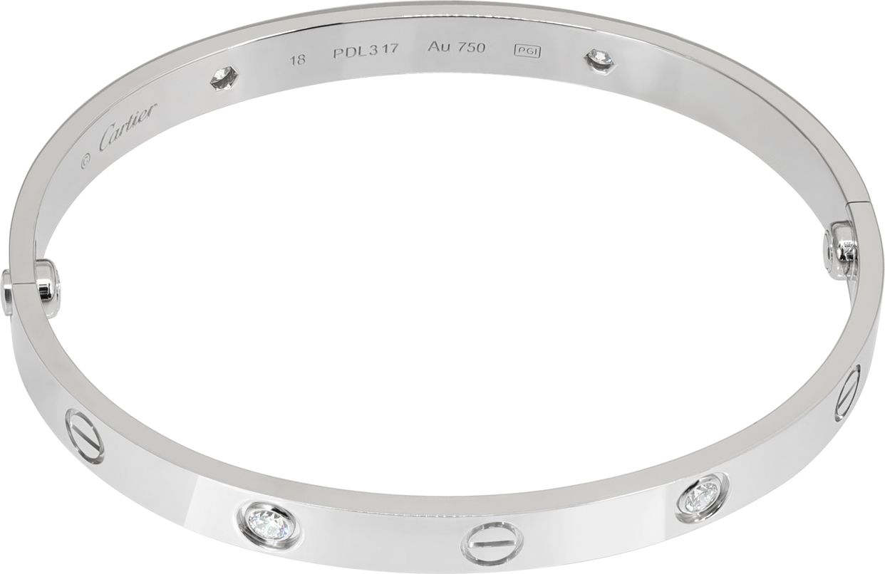 Cartier Love braclet in 18k white gold with diamonds