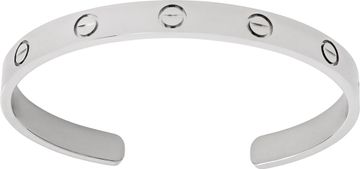 Cartier Love Cuff In 18k White Gold. Size 17 Bracelet Collection