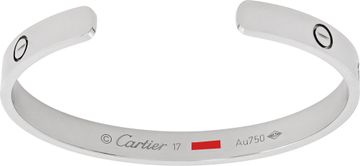 Cartier Love Cuff In 18k White Gold. Size 17