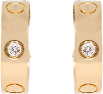 Cartier Love hoop earrings in 18k yellow gold single diamond Earring Collection