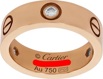 Cartier Love Ring 3 Diamonds 18k pink gold Ring Collection