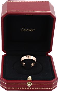Cartier Love Ring 3 Diamonds 18k pink gold
