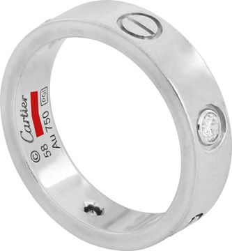 Cartier Love ring 4 diamonds in 18k white gold