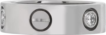 Cartier Love ring, Classic Model, 18k white gold 3 diamonds