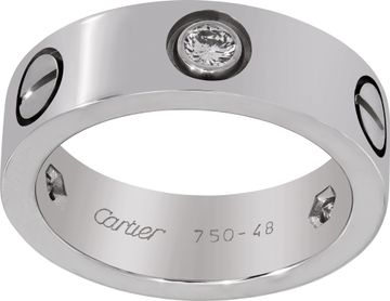 Cartier Love ring, Classic Model, 18k white gold 3 diamonds Ring Collection