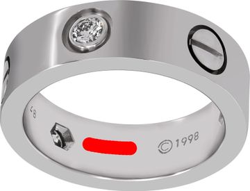 Cartier Love ring, Classic Model, 18k white gold 3 diamonds