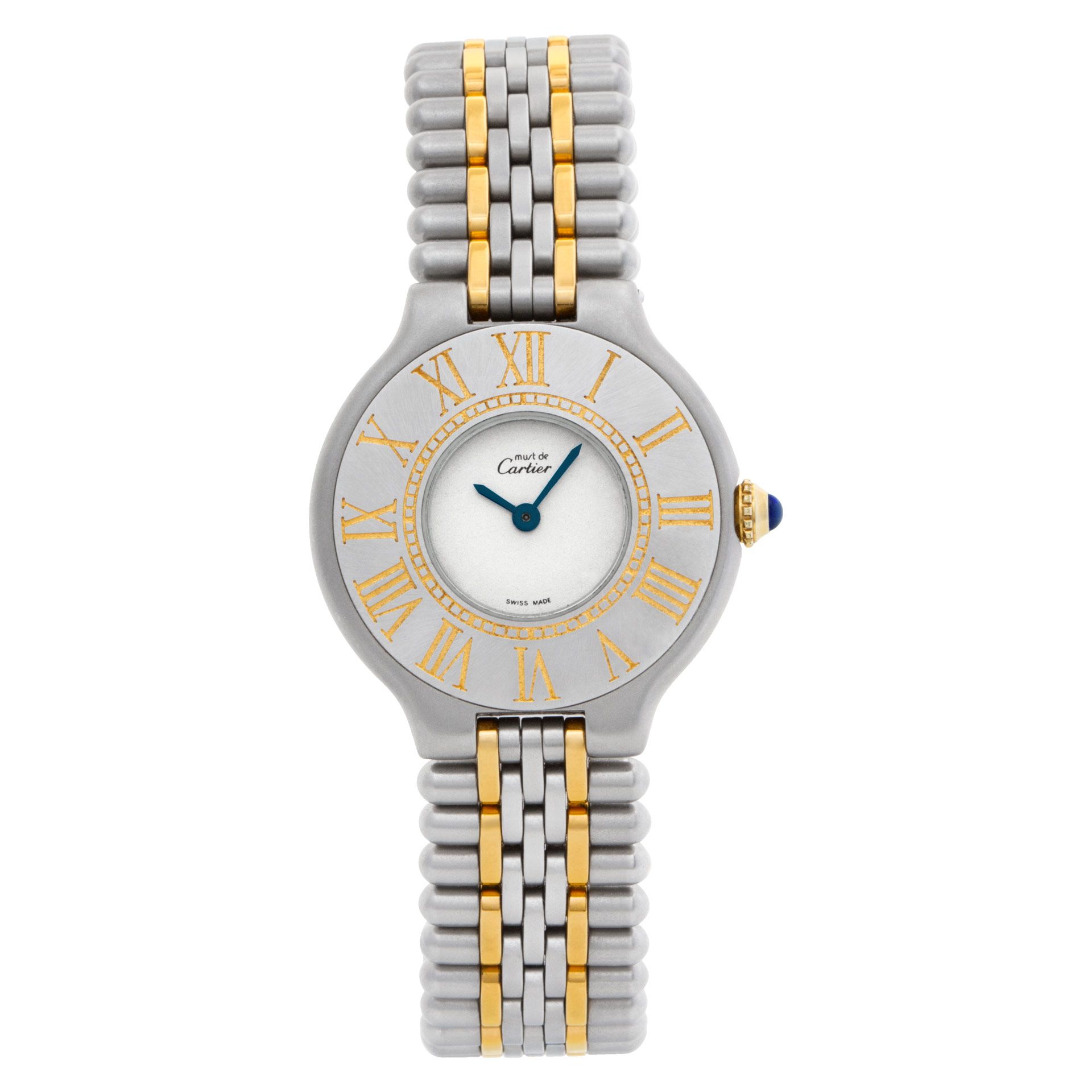 Cartier マスト21 CARTIER MUST 21 Quartz 28mm 2 Tone Watch 0.41TCW Diamonds