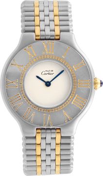 Cartier Must 21 Must de Cartier Stainless Steel White dial 28mm Quartz watch Cartier Must 21 28mm W10073F4 Ladies Watch Collection