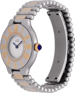 Cartier Must 21 901017691 Stainless Steel White dial 28mm Quartz watch