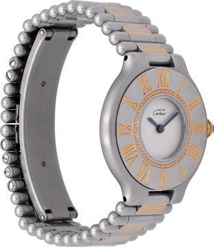 Cartier Must 21 901017691 Stainless Steel White dial 28mm Quartz watch
