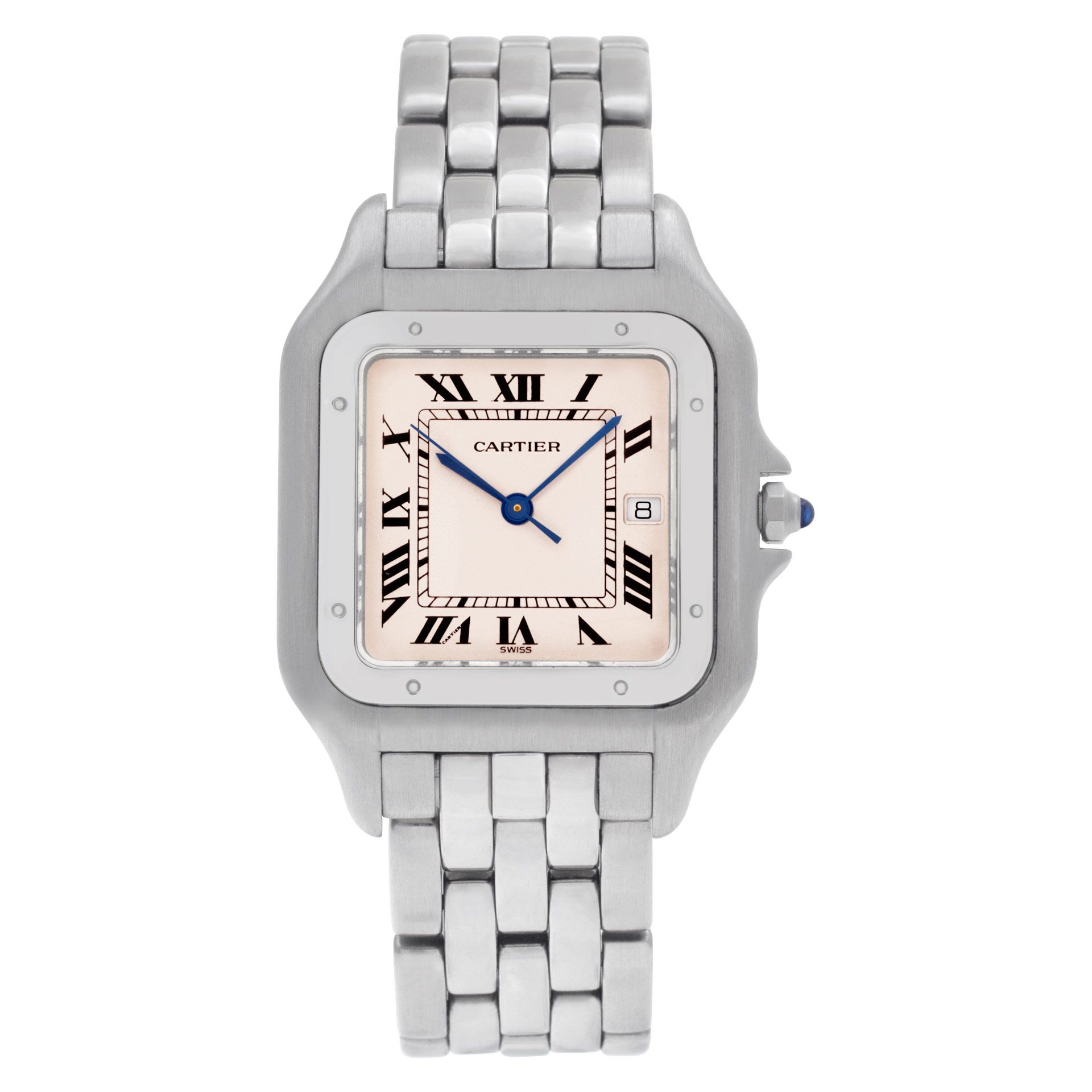 Pre-owned Cartier Panthere 1300 Stainless Steel Cream dial