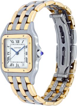 Cartier Panthere W25028B6 18k & Stainless Steel White dial 27mm Quartz watch
