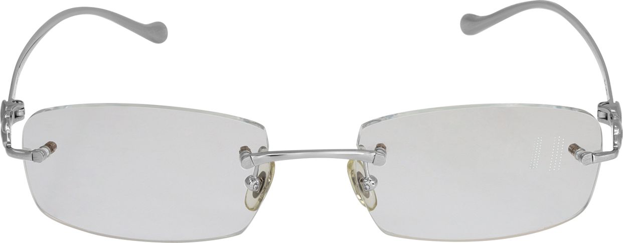 Cartier Panthere rimless eyeglasses in silver | Gray & Sons