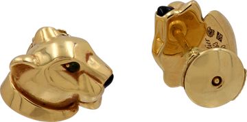 Cartier Panthere De Cartier stud earrings in 18k with  tsavorite garnets and onyx