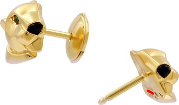 Cartier Panthere De Cartier stud earrings in 18k with tsavorite garnets and onyx