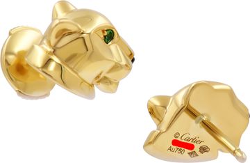 Cartier Panthere De Cartier stud earrings in 18k with tsavorite garnets and onyx