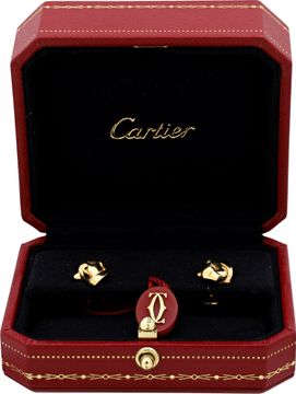 Cartier Panthere De Cartier stud earrings in 18k with  tsavorite garnets and onyx