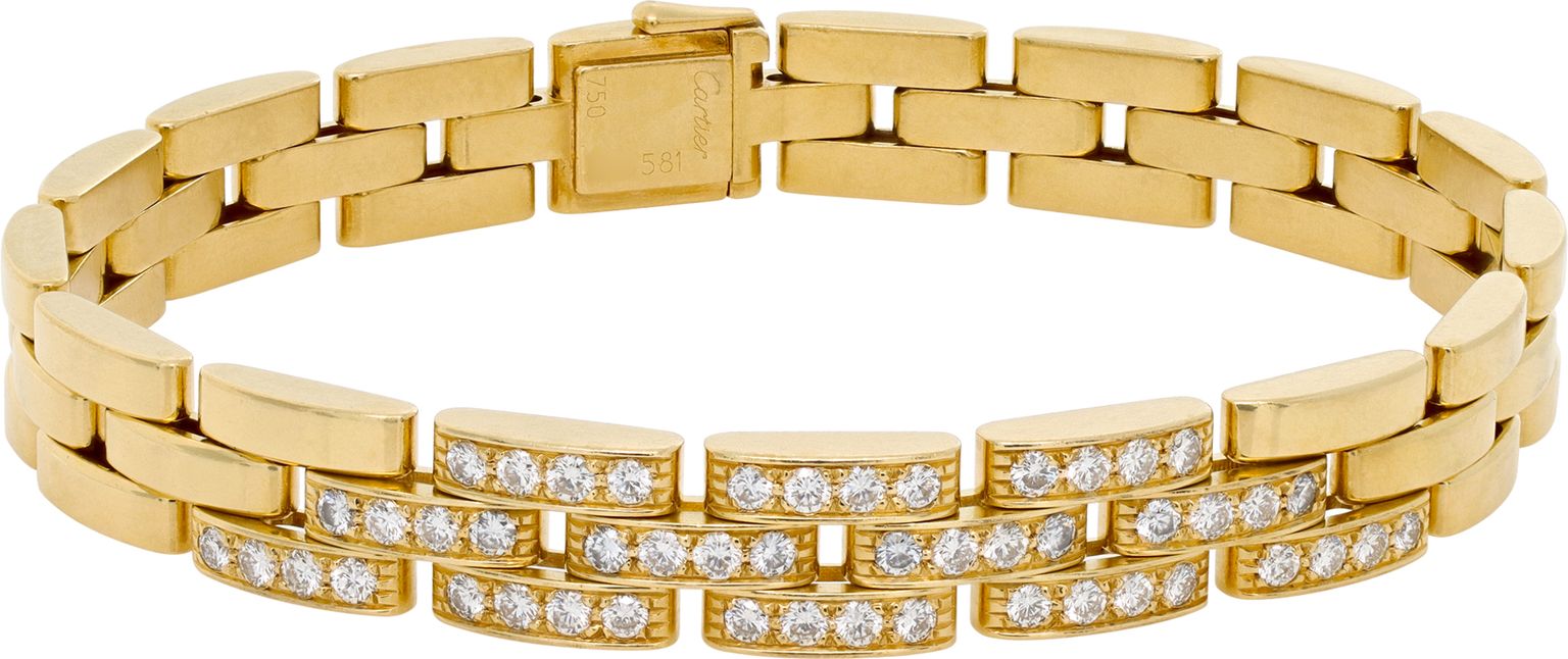 Panthere Vintage classy Gold Chain Bracelet Zircon/waterproof Diamond & Gem Panther Head Bracelet in 18K Gold - Vintage  main image 4