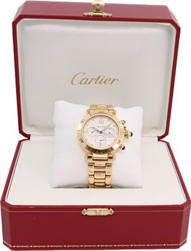 Cartier Pasha 2111 18k Silver dial 38mm Automatic watch