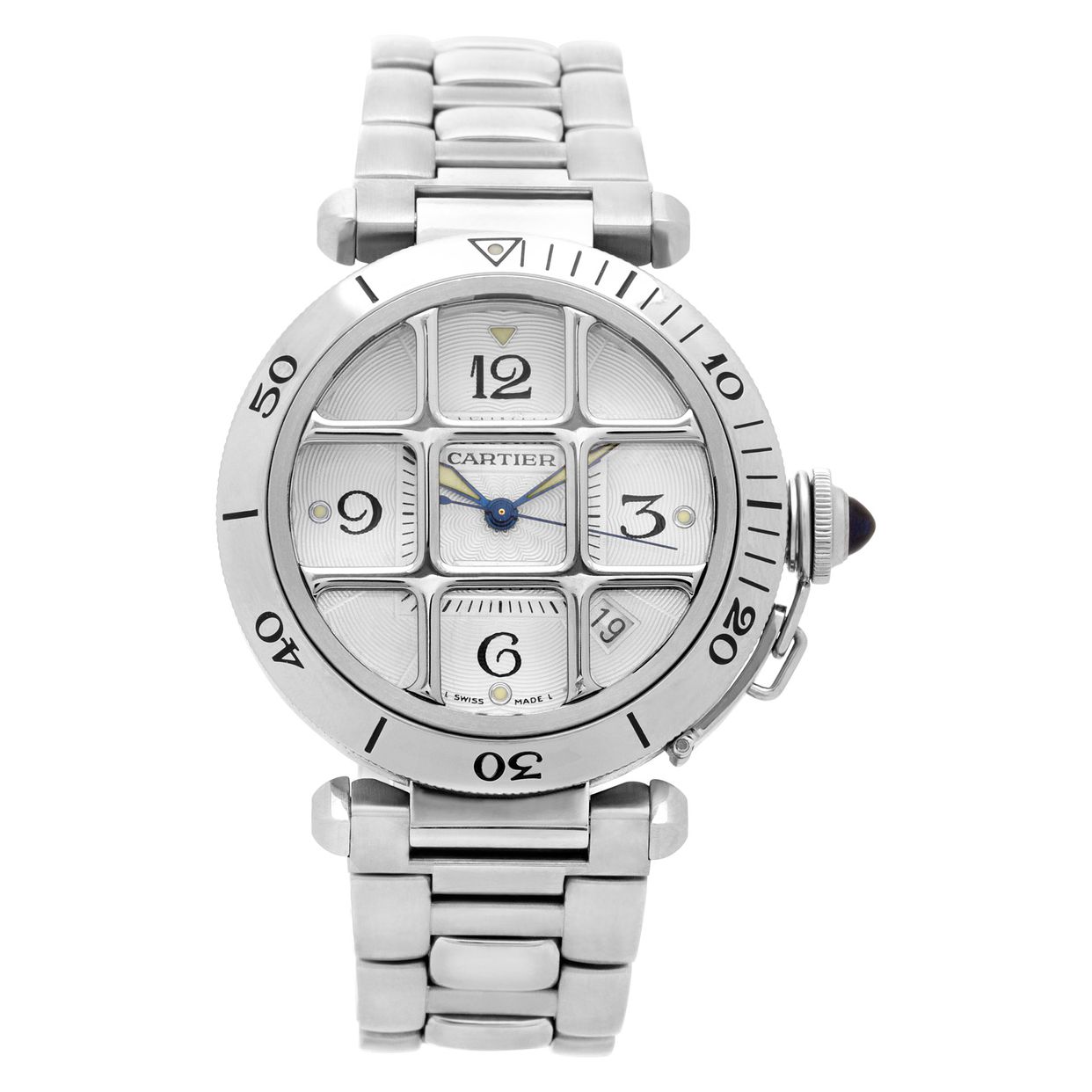 Preowned Cartier Pasha W31040H3 Stainless Steel W519302 | Gray & Sons