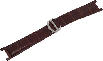 Cartier Pasha Brown Alligator Strap with stainless steel deployment strap Cartier Pasha Brown Alligator Strap with stainless steel deployment strap Watch Strap Collection