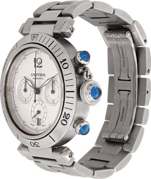 Cartier Pasha Chronograph 2113 Stainless Steel 38mm auto watch