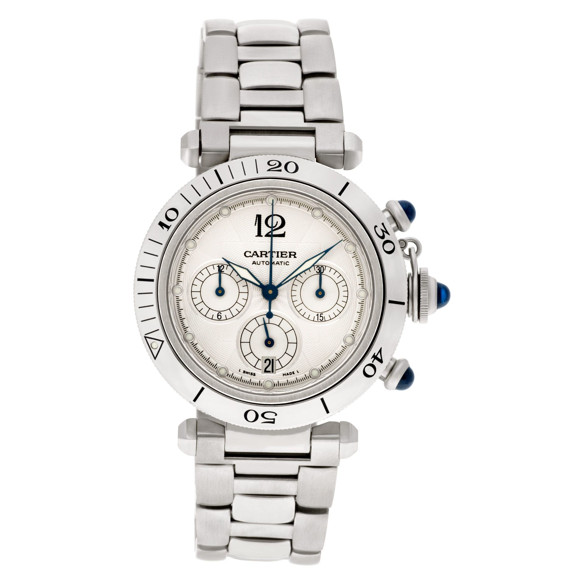 Used Cartier Pasha Chronograph W31018H3 stainless steel |