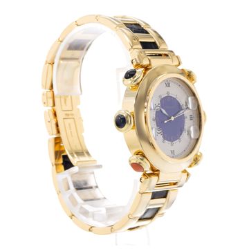 Cartier Pasha Golf W30010C1 3001 Yellow Gold Silver dial 38mm Quartz