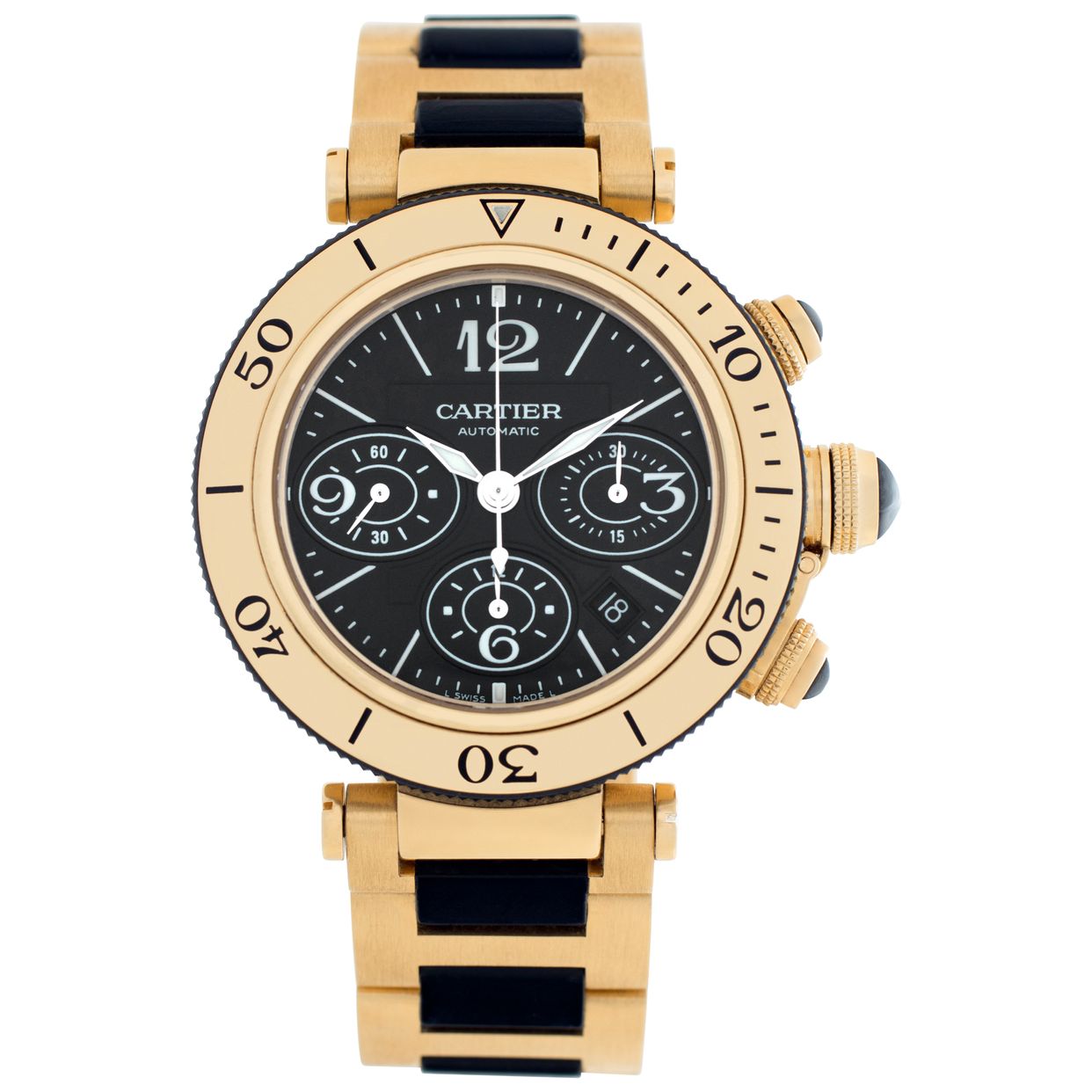 Pre-owned Cartier Pasha Seatimer Chrono W301970M 18k | Gray & Sons