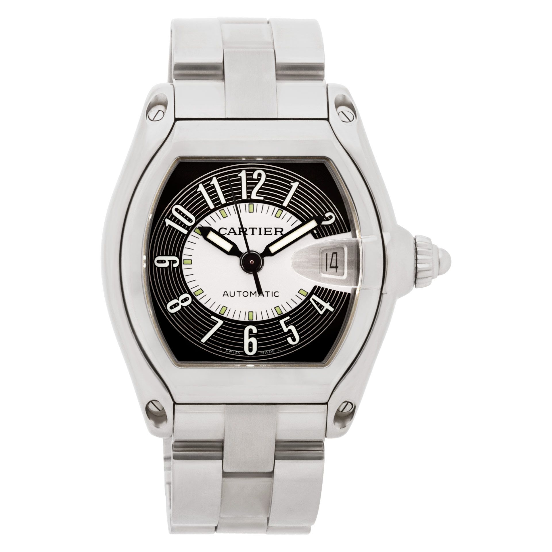 Pre-owned Cartier Roadster W62001V3 stainless steel 38.5mm