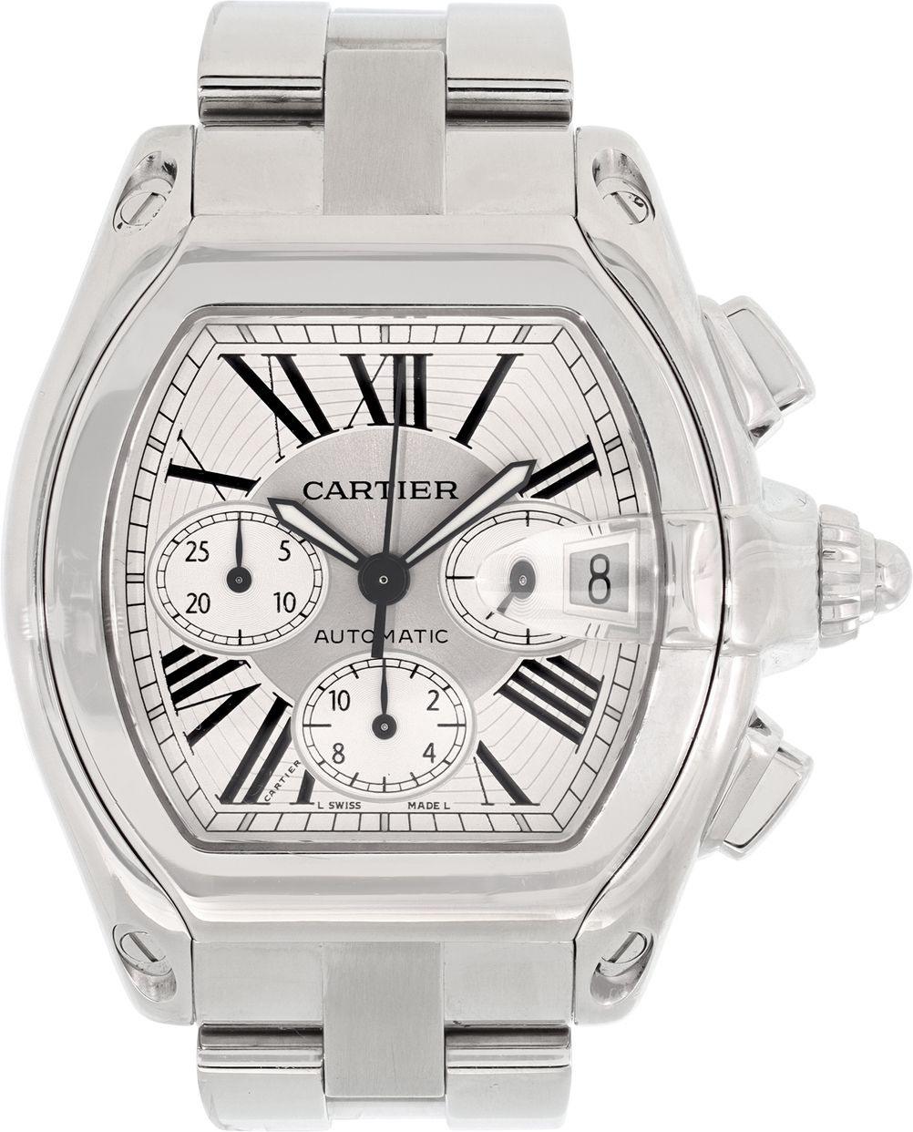 Used Cartier Roadster W62019X6 Stainless Steel Silver dial 4