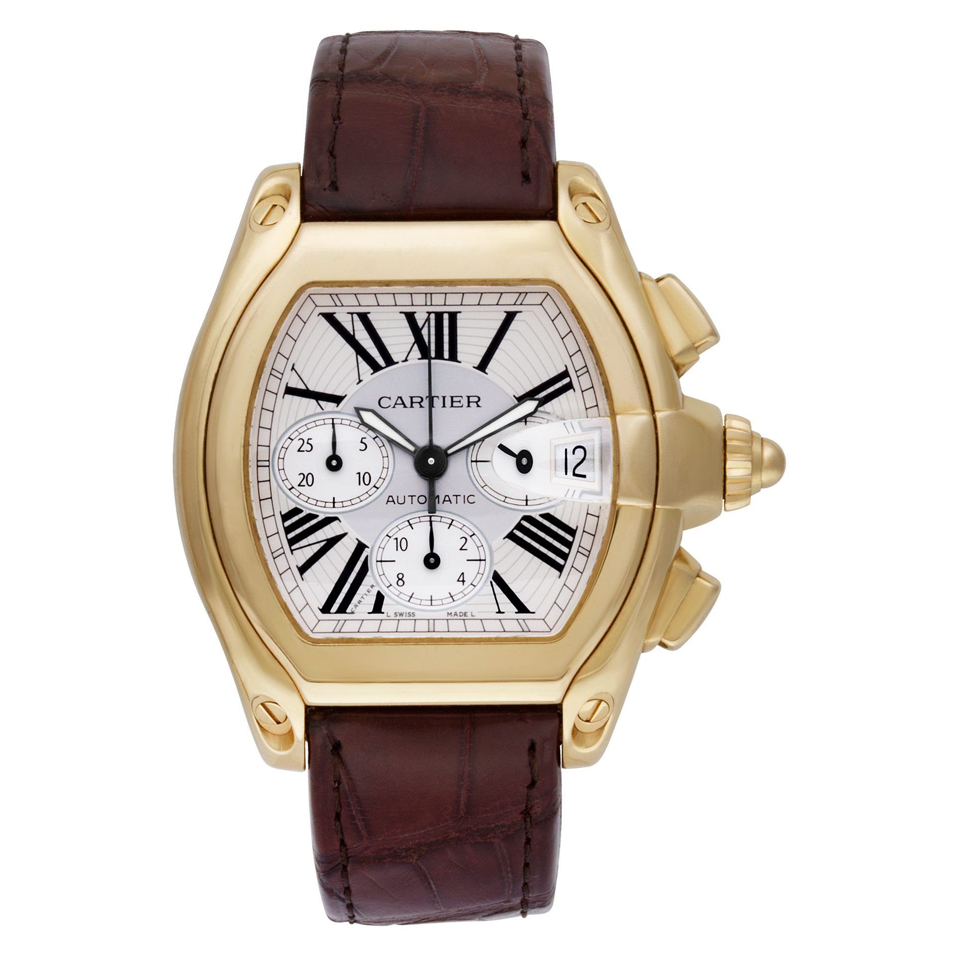Used Cartier Roadster W62021Y3 18k Silver dial 42mm | Gray & Sons