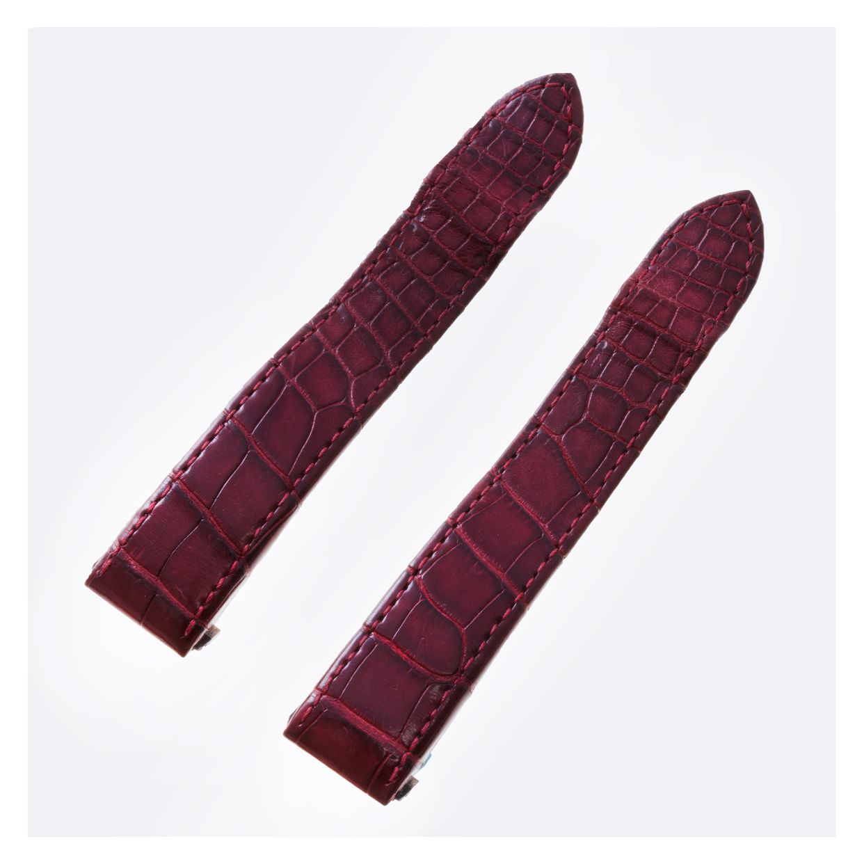 Cartier ストラップ Cartier Roadster burgundy stitched alligator strap (20x18)