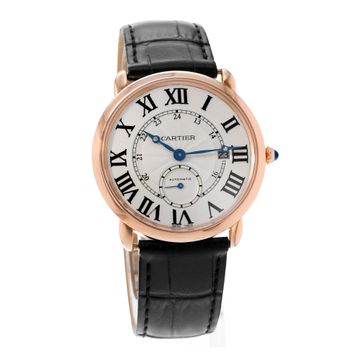 Cartier Ronde Louis W6801005 3680 Rose Gold Silver dial 40mm Auto