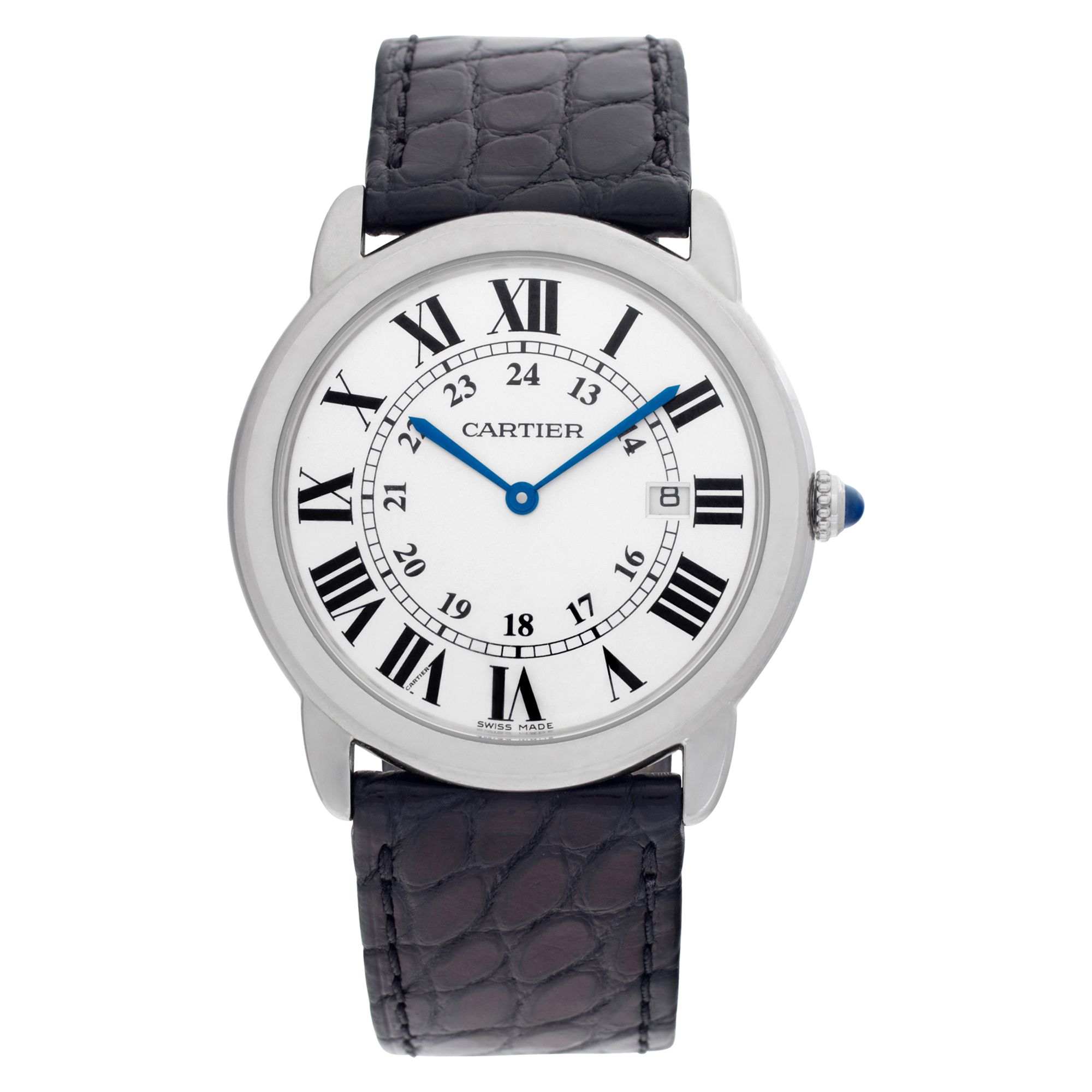 Pre-owned Cartier Ronde Solo WSRN0029 Stainless Steel White