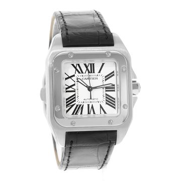Cartier Santos 100 W20126X8 2878 Steel Silver dial 35x44mm Auto