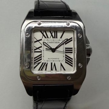 Cartier Santos 100 W20126X8 2878 Steel Silver dial 35x44mm Auto