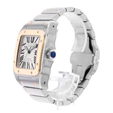 Cartier Santos 100 W200728G 2656 Steel & Yellow Gold Silver dial 38x51mm Auto