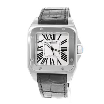 Cartier Santos 100 W20073X8 2656 Steel Silver dial 38x51mm Auto
