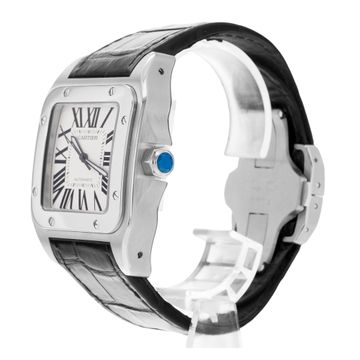 Cartier Santos 100 W20073X8 2656 Steel Silver dial 38x51mm Auto