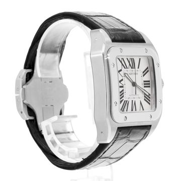 Cartier Santos 100 W20073X8 2656 Steel Silver dial 38x51mm Auto