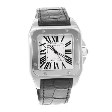 Cartier Santos 100 W20073X8 2656 Steel Silver dial 38x51mm Auto