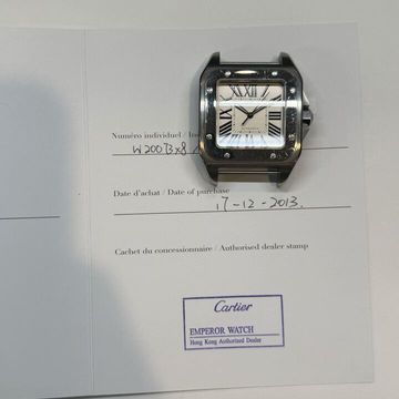 Cartier Santos 100 W20073X8 2656 Steel Silver dial 38x51mm Auto
