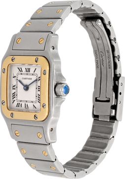 Cartier Santos Galbee in stainless steel and 18k yellow gold