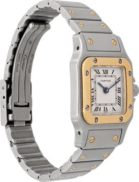 Cartier Santos Galbee in stainless steel and 18k yellow gold
