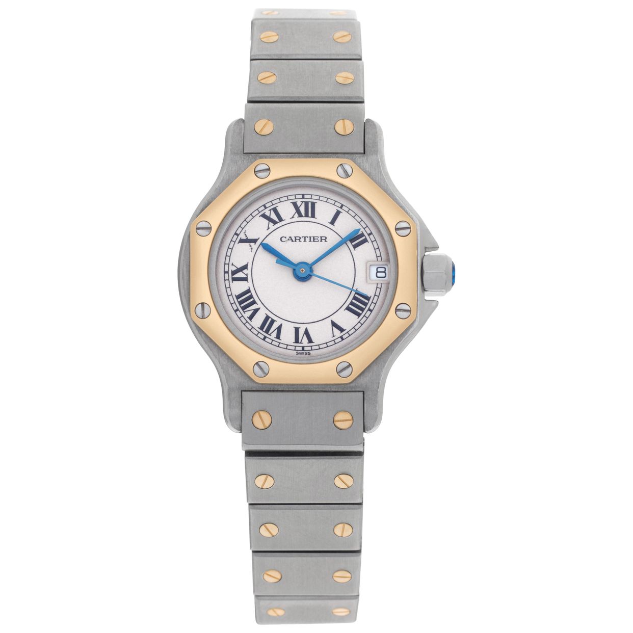 Cartier シルクスカーフ グレー 黒　ゴールド cartier_santos_24mm_187903_w52